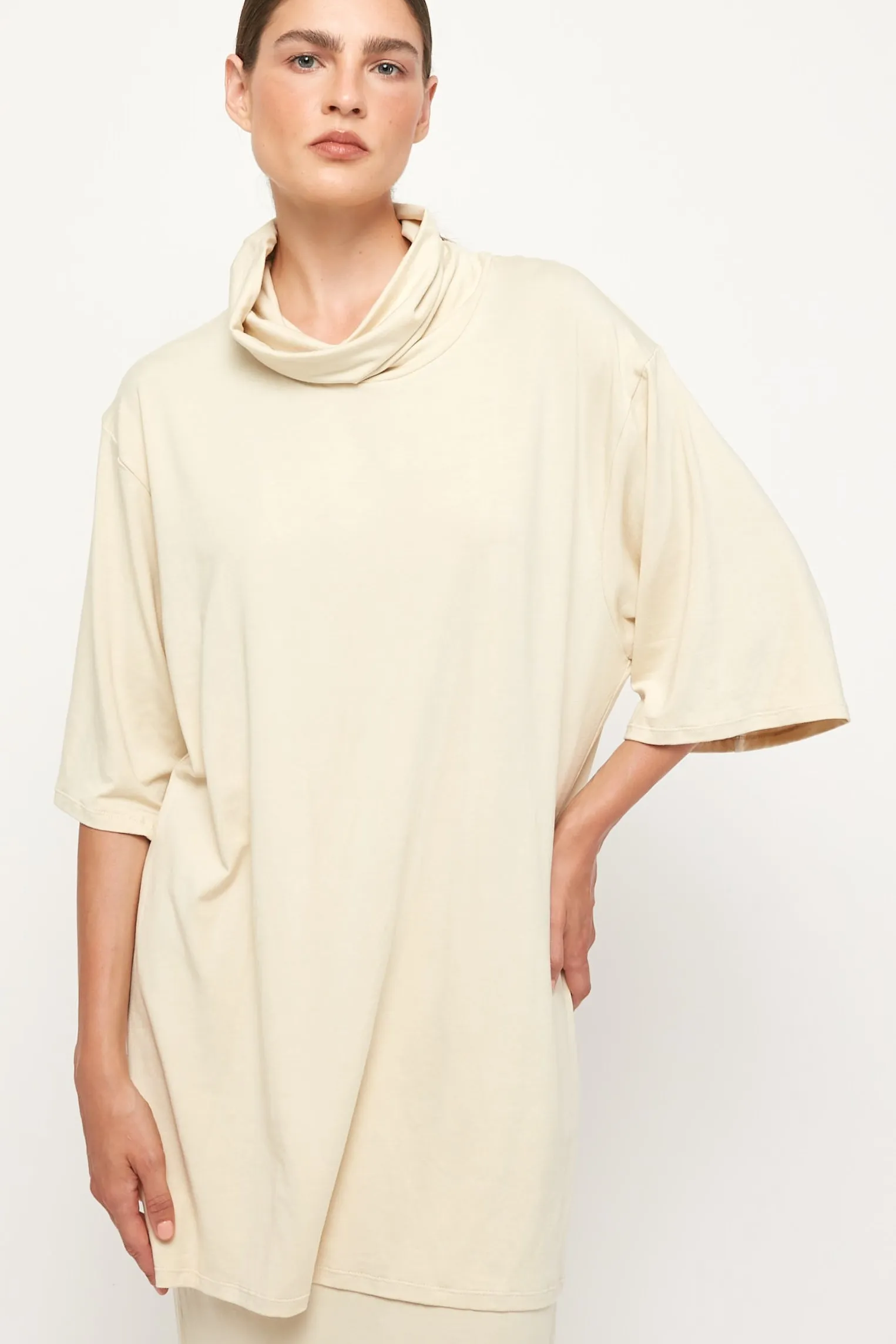 Roll Neck Top | Relaxed Pencil Skirt