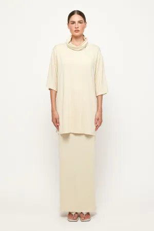 Roll Neck Top | Relaxed Pencil Skirt