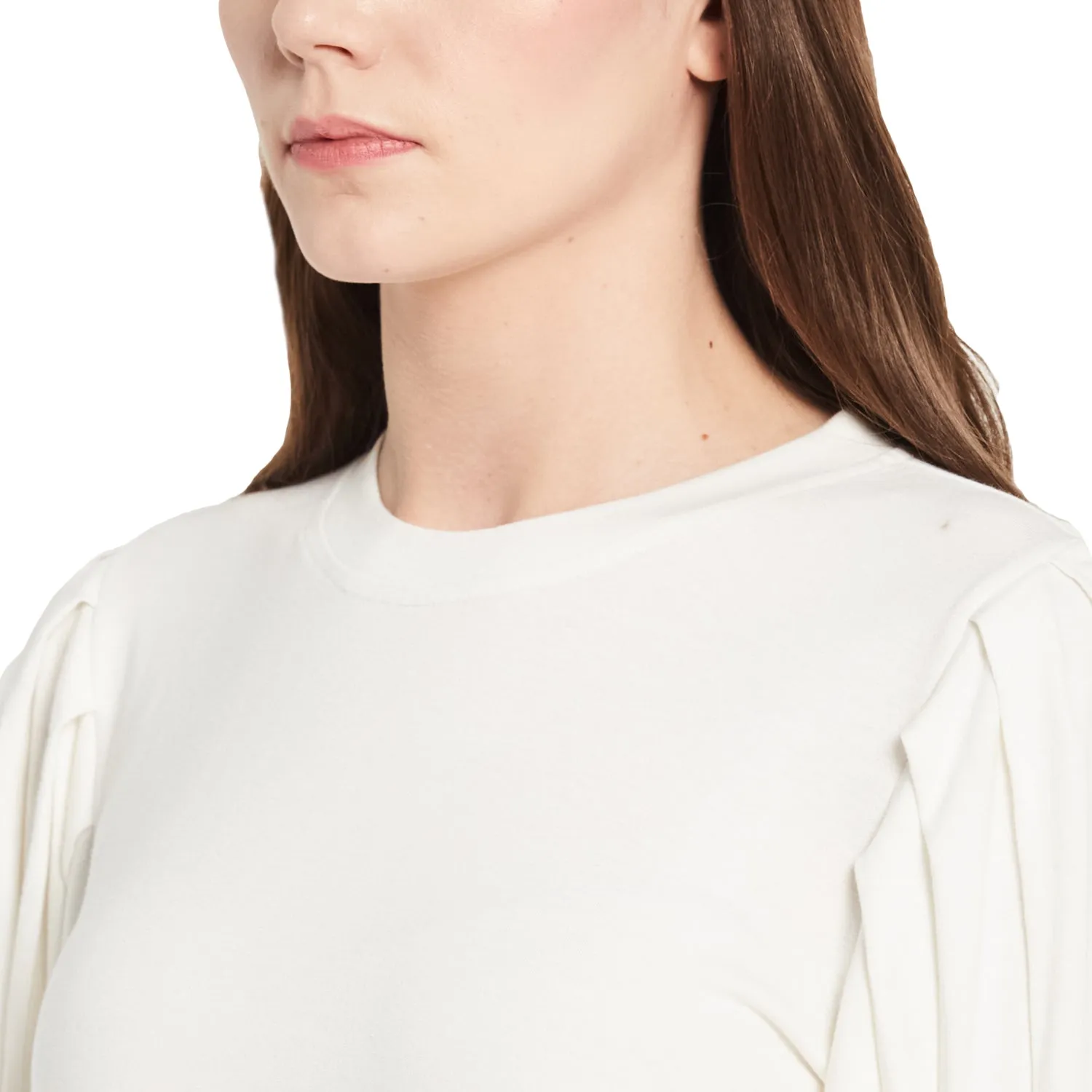 ROUND NECK PLEATED TOP