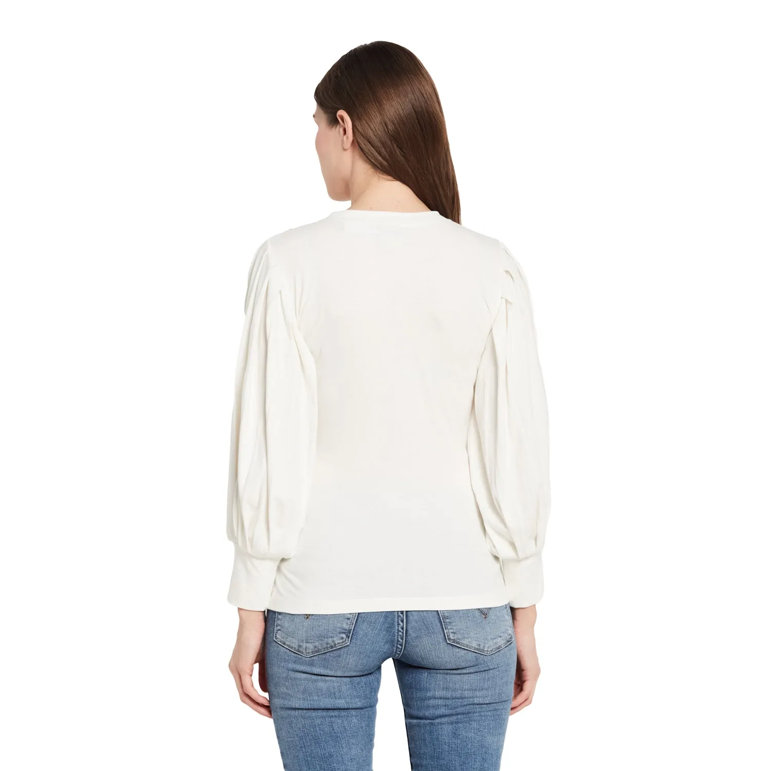 ROUND NECK PLEATED TOP