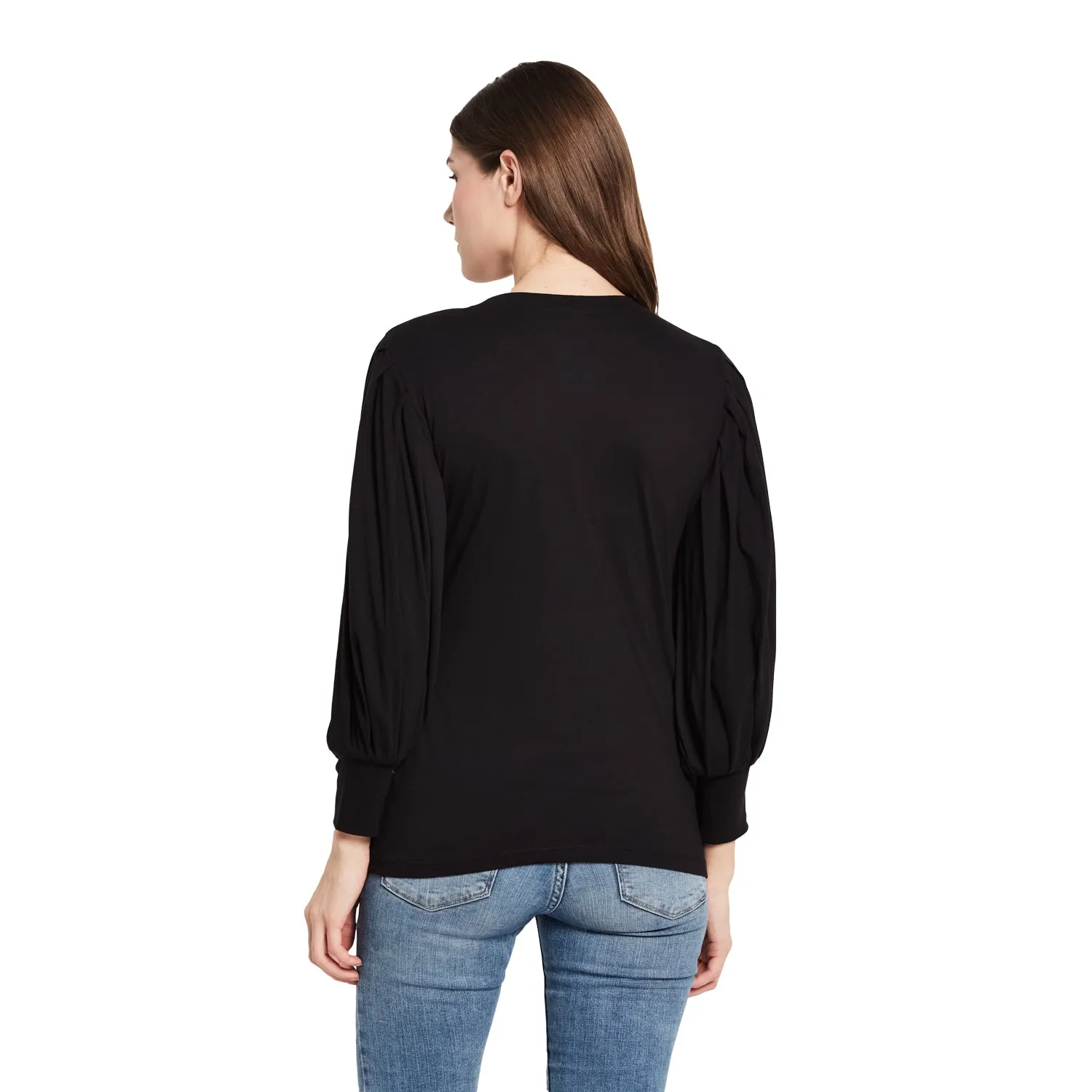 ROUND NECK PLEATED TOP