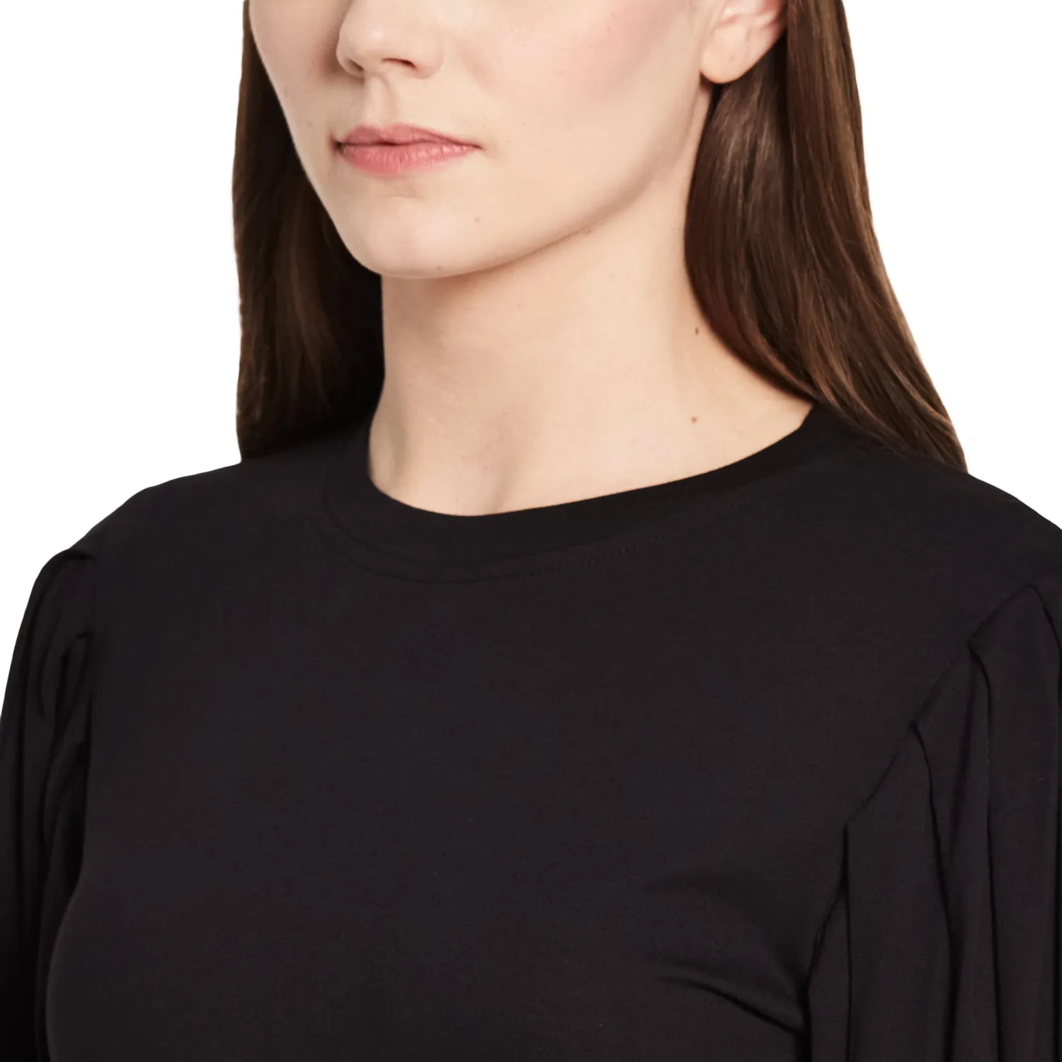 ROUND NECK PLEATED TOP