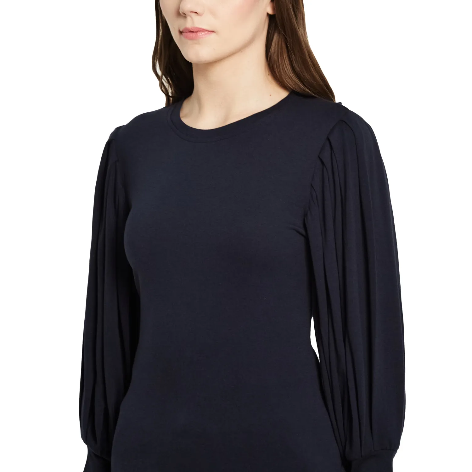 ROUND NECK PLEATED TOP