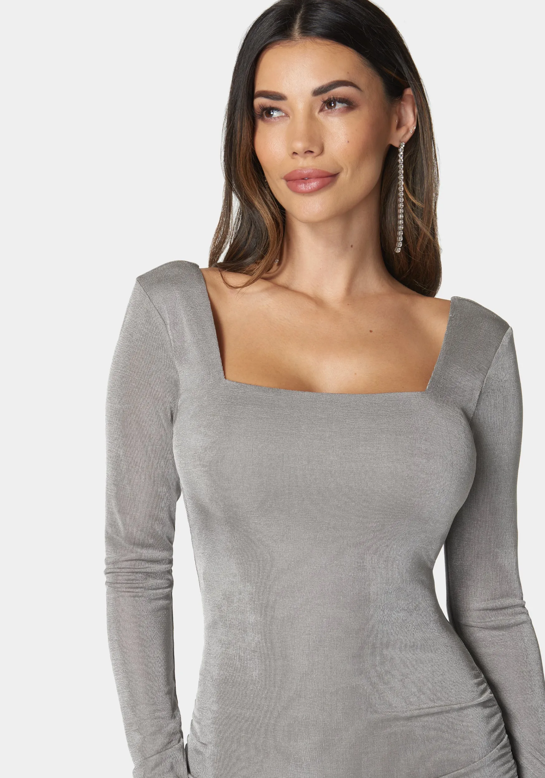 Ruched Backless Mini Dress