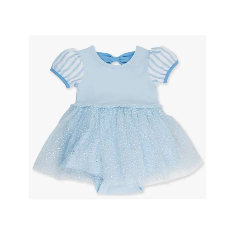 Rufflebutts - Baby Girls Princess Bow Twirl Short Sleeve Romper