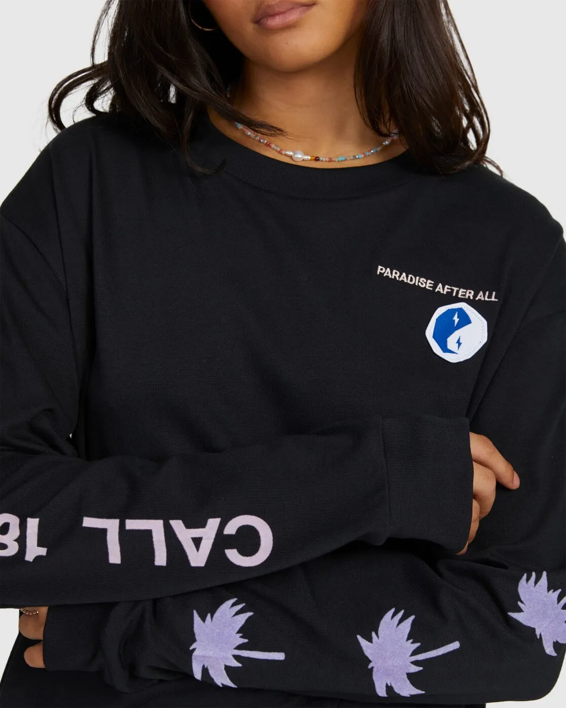 RVCA Paradise Relaxed LS Tee BLACK