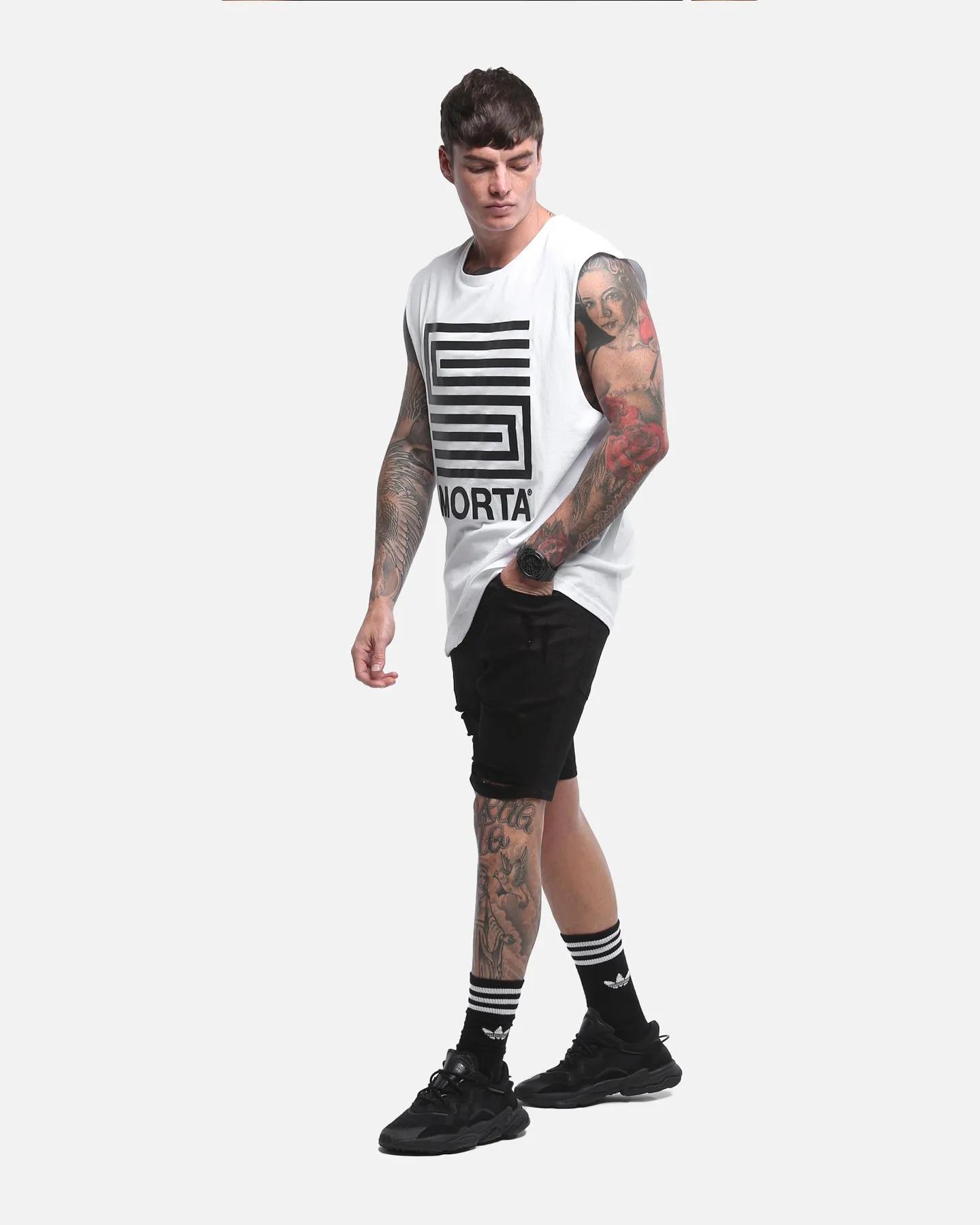 Saint Morta Thrashed Shorts Jet Black