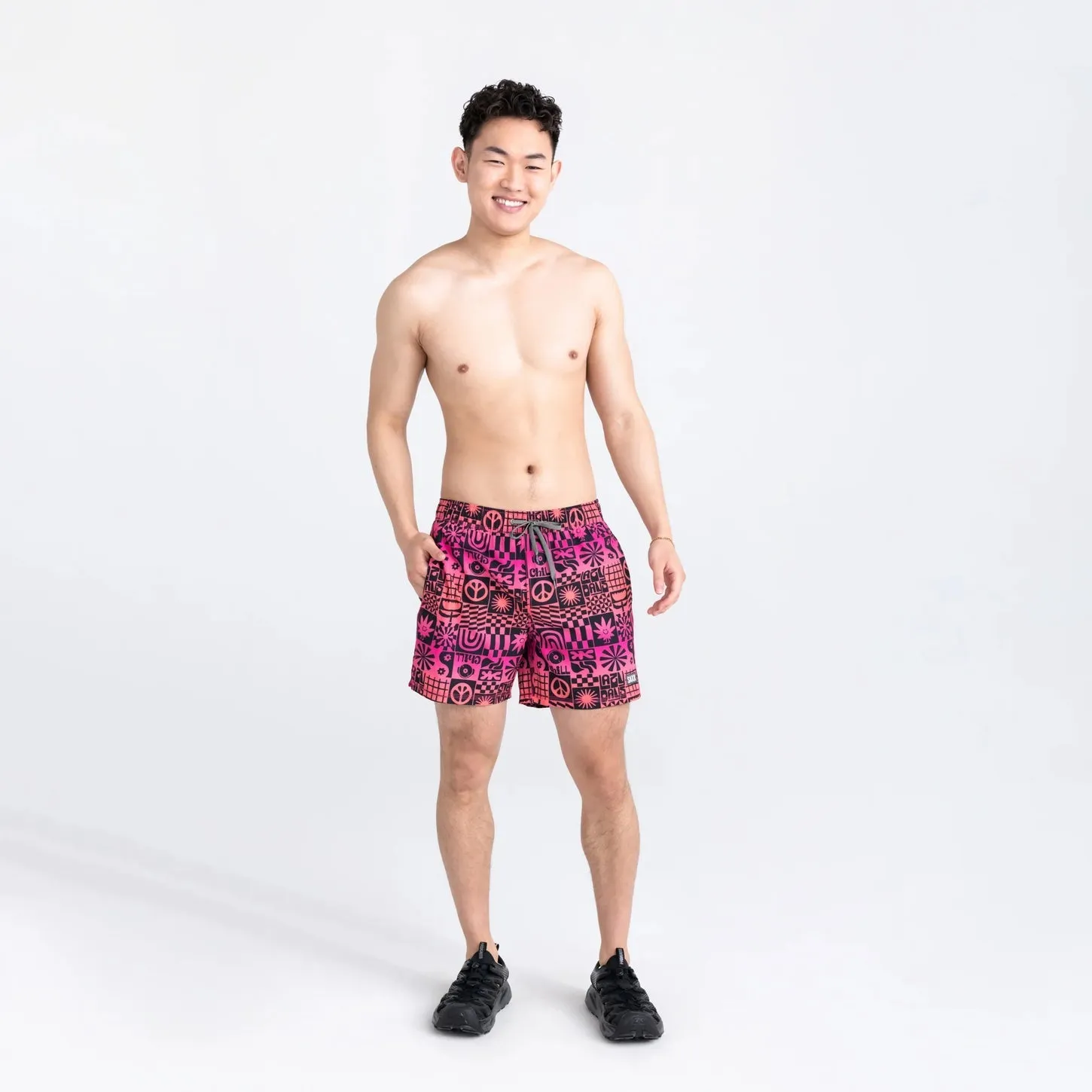 Saxx Mens Oh Buoy Stretch Volley 5" Swim Short - Lazy Days