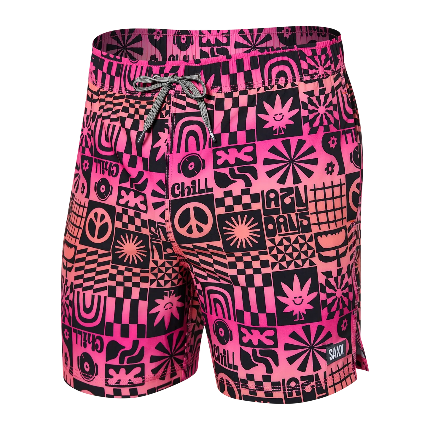 Saxx Mens Oh Buoy Stretch Volley 5" Swim Short - Lazy Days