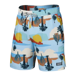 Saxx Mens Oh Buoy Stretch Volley 7" Swim Short - Baja Bound - Chambray Multi