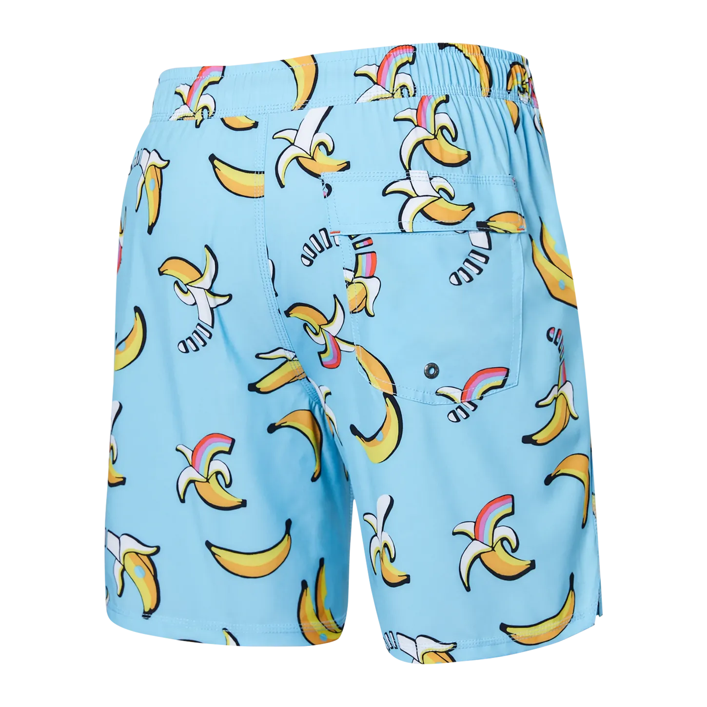 Saxx Mens Oh Buoy Stretch Volley 7" Swim Short - Rainbow Bananas