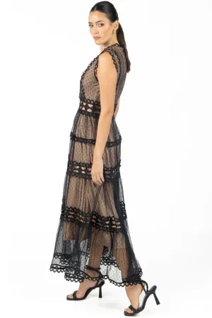 Serena Black Lace Maxi Dress