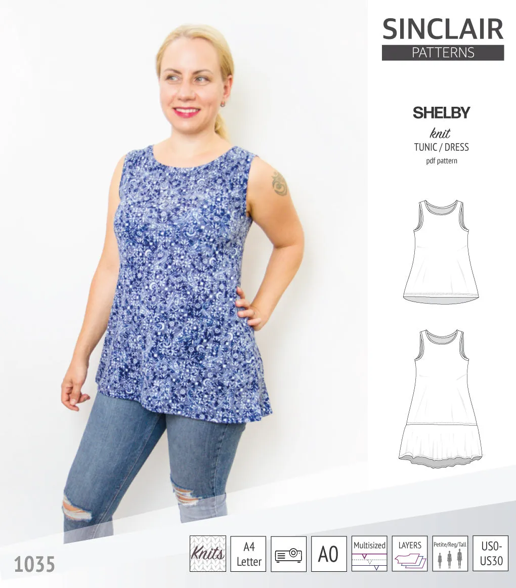 Shelby relaxed cut longline knit shell tunic and dress