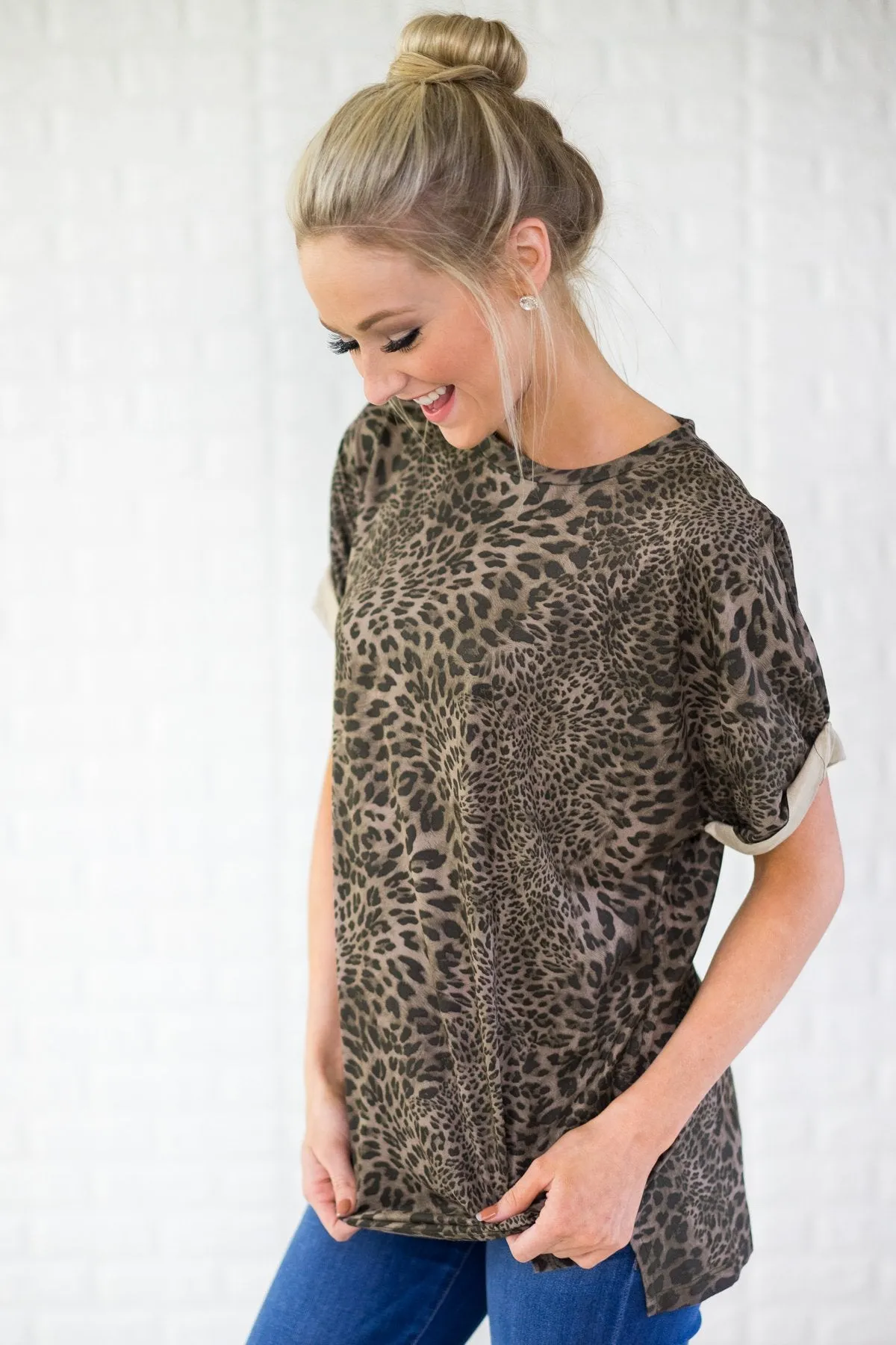 She's A Mystery Leopard Top