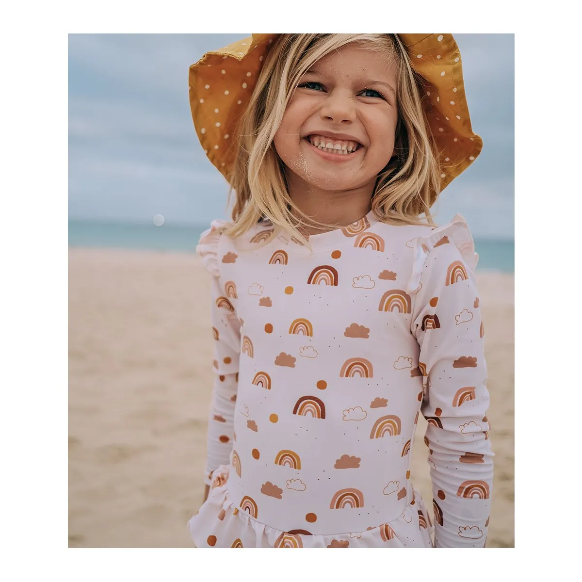Sille Swim Jumpsuit - Rainbow love sandy