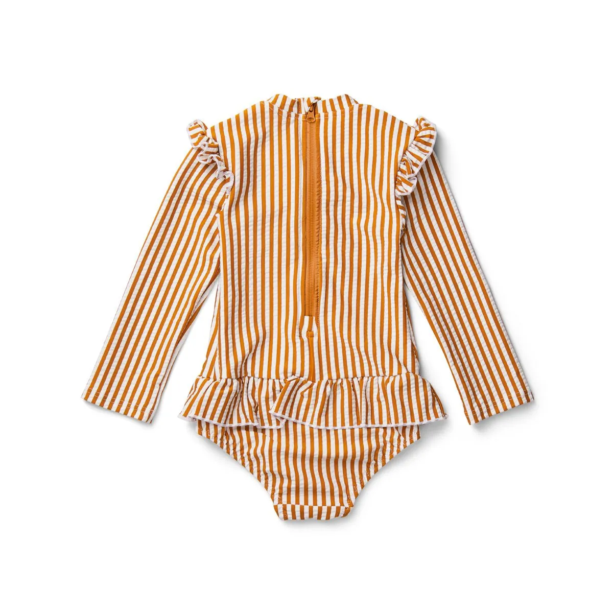 Sille Swim Jumpsuit - Y/D stripe: Mustard/white