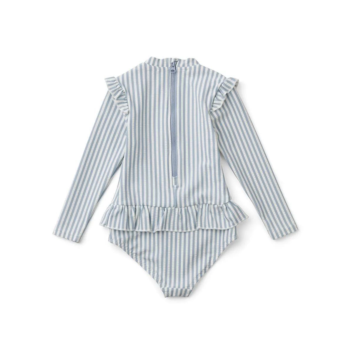 Sille Swim Jumpsuit - Y/D stripe: Sea blue/white