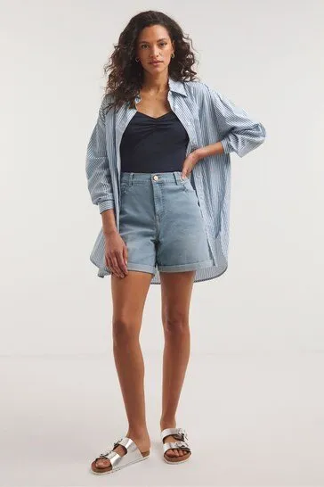 Simply Be Blue Super Lightwash Short