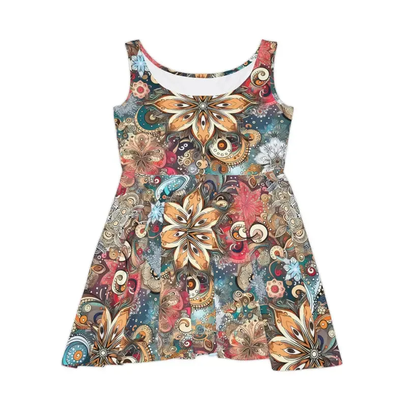 Skater Dress Floral Pattern Trendy Womens Fashion