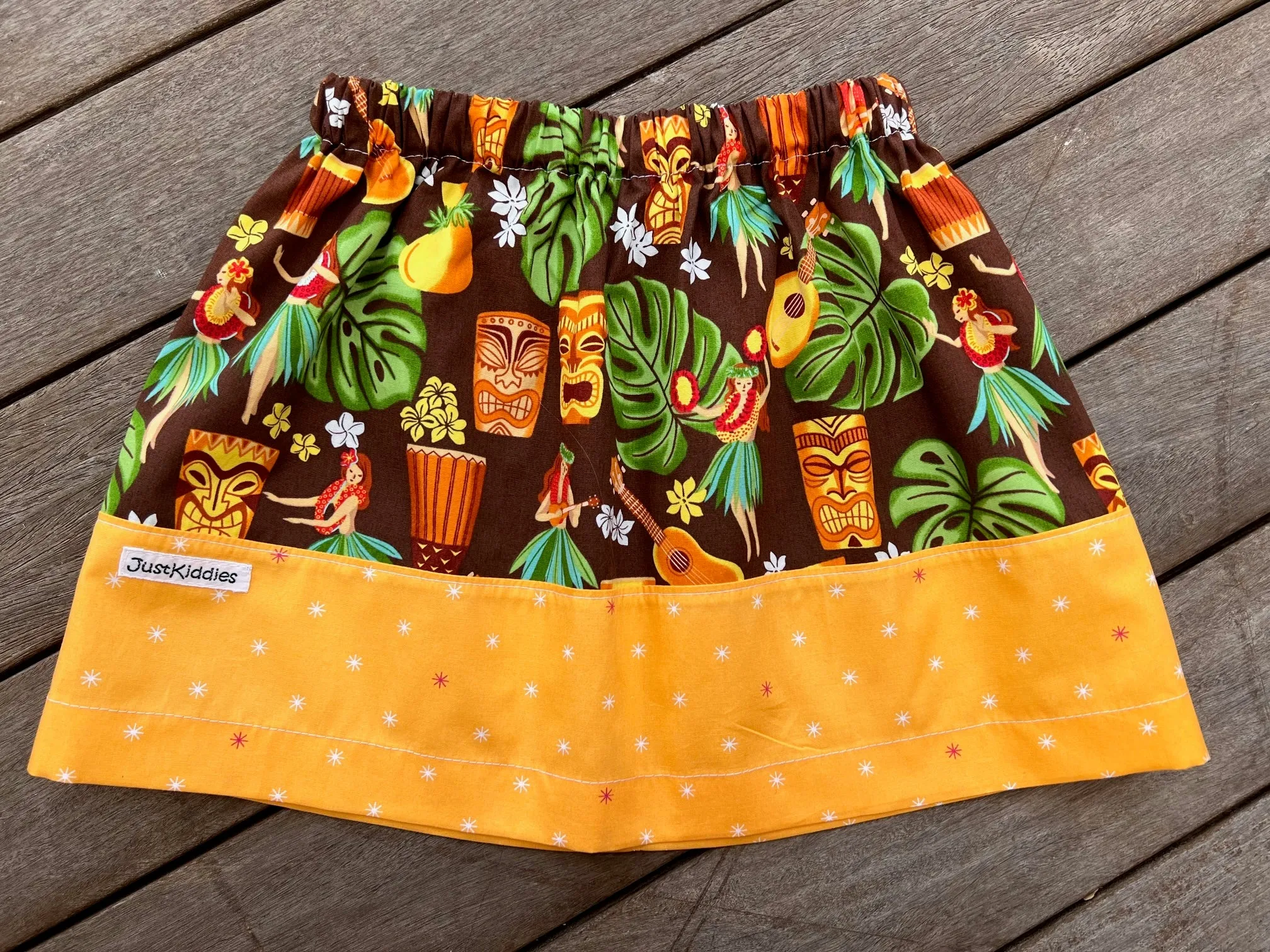 SKIRT - HULA GIRL in brown/orange