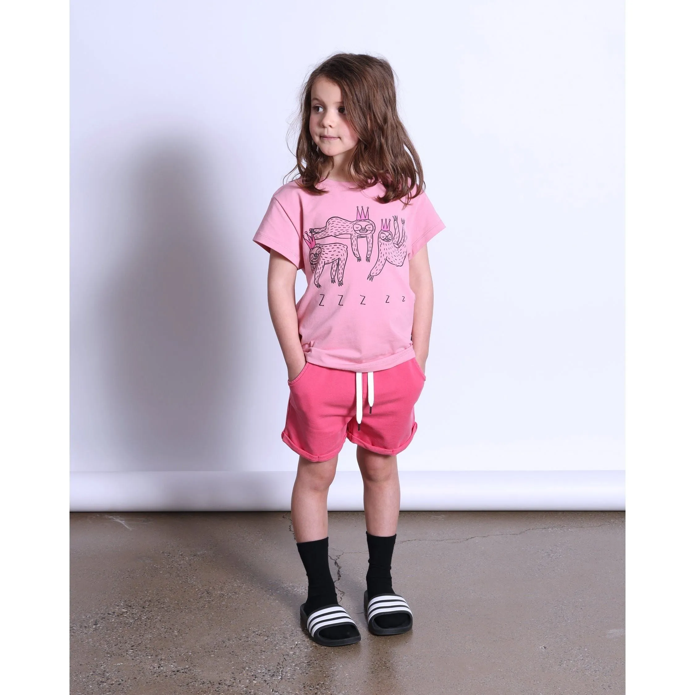 Sleepy Sloths Tee- Fuchsia