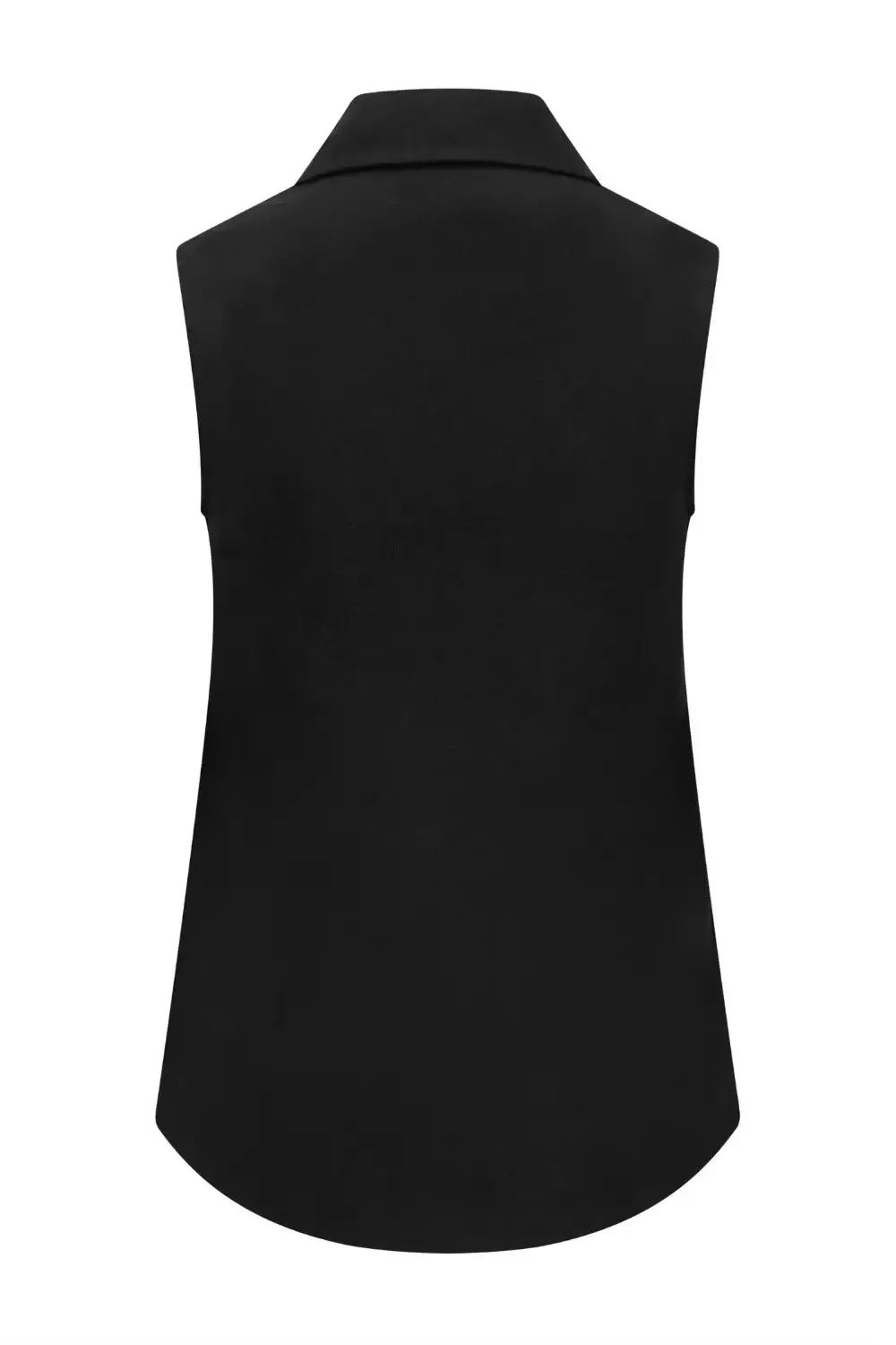 Sleeveless Linen Shirt in Black