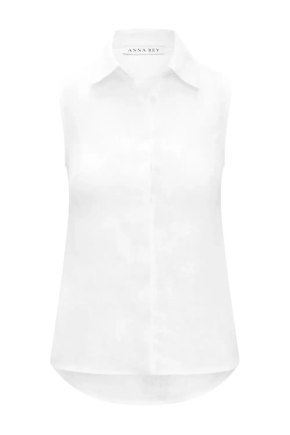Sleeveless Linen Shirt in White