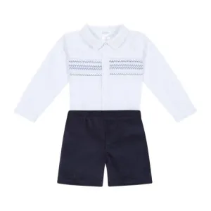 Smocked Shirt & Shorts Set