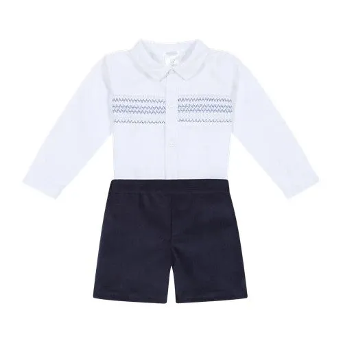Smocked Shirt & Shorts Set