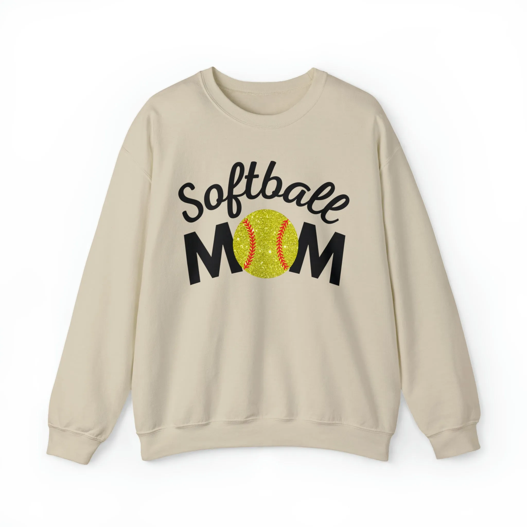 Softball Mom Shimmer Crewneck Sweatshirt