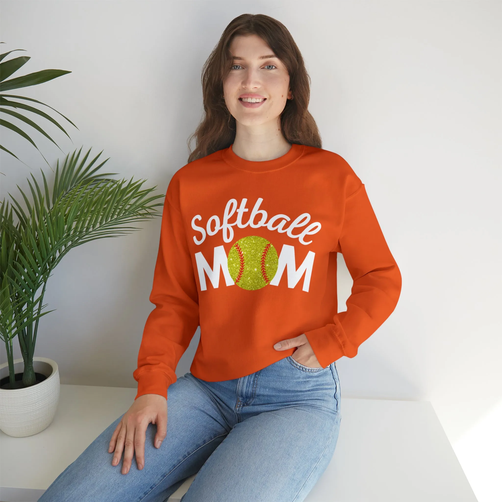 Softball Mom Shimmer Crewneck Sweatshirt