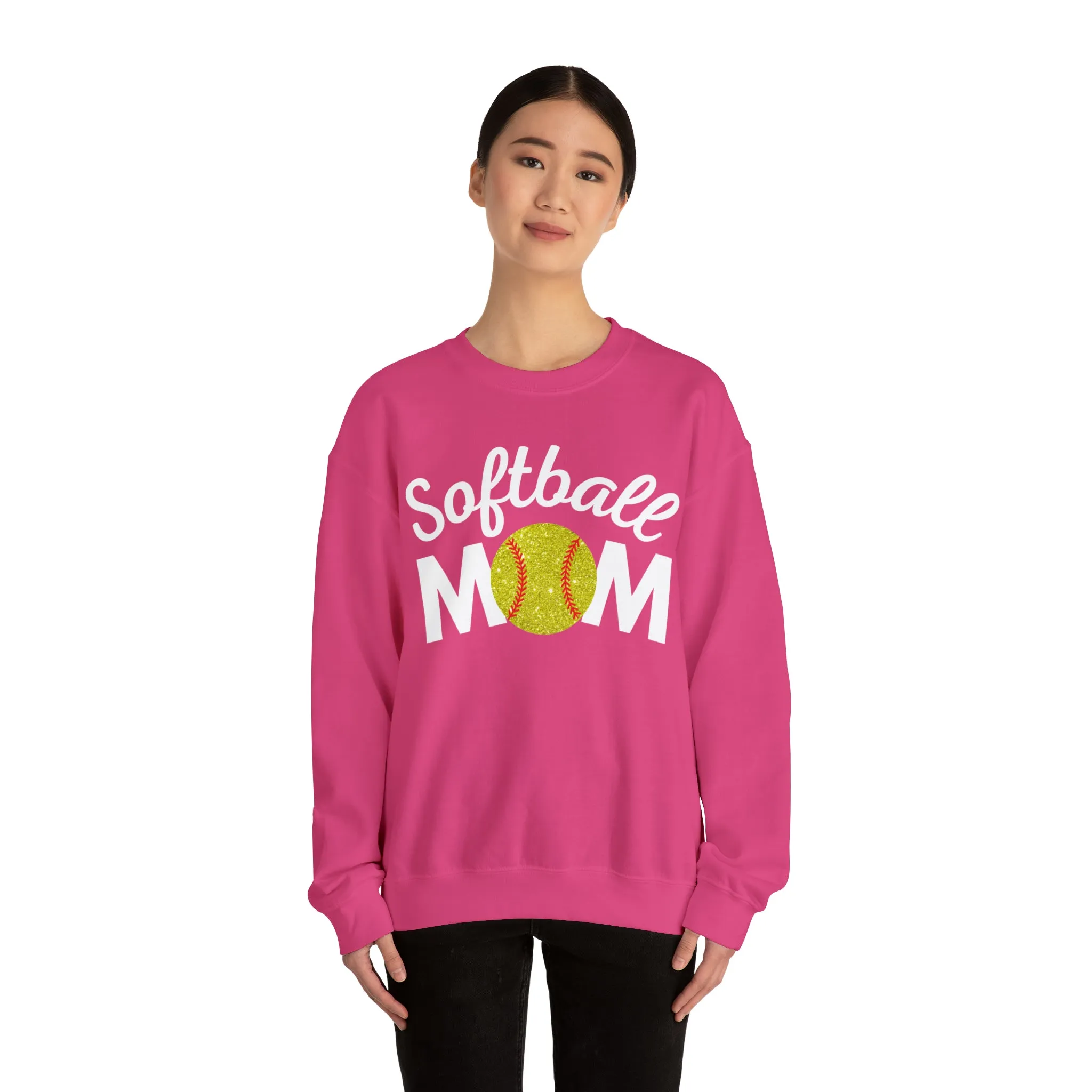Softball Mom Shimmer Crewneck Sweatshirt