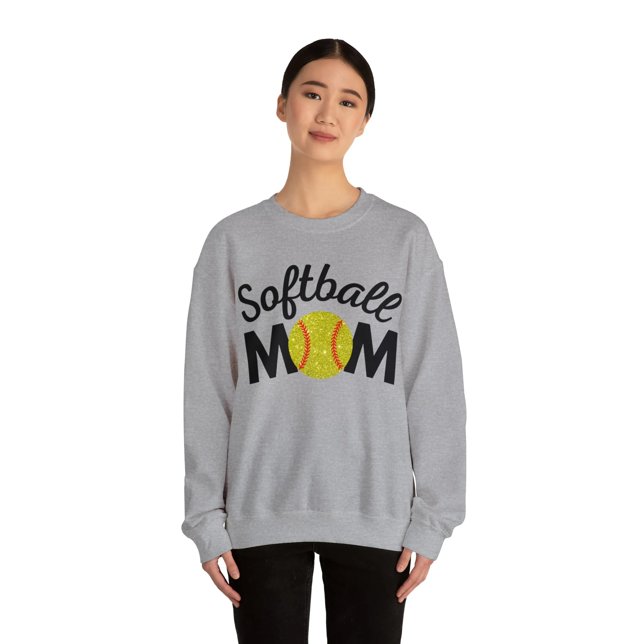 Softball Mom Shimmer Crewneck Sweatshirt