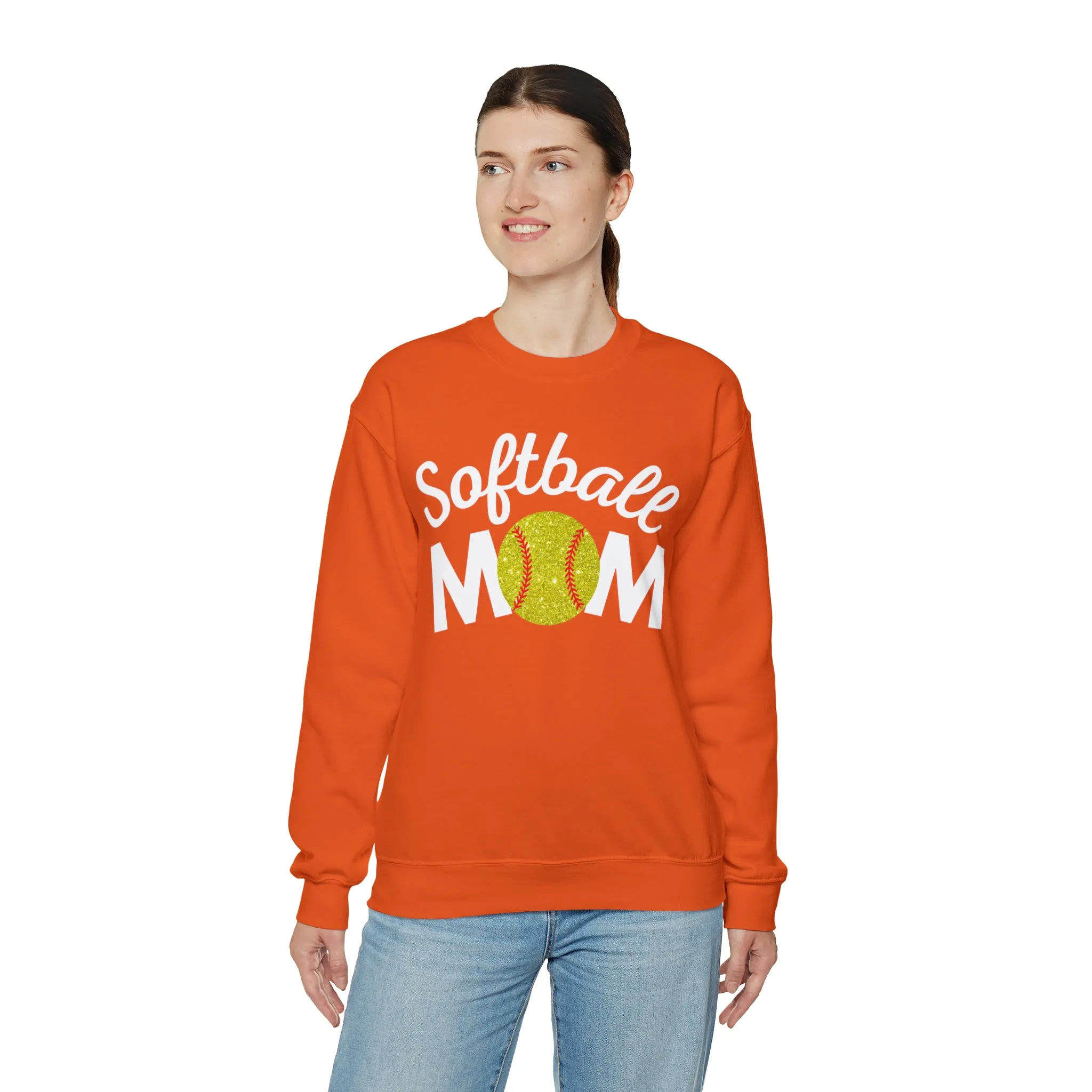 Softball Mom Shimmer Crewneck Sweatshirt