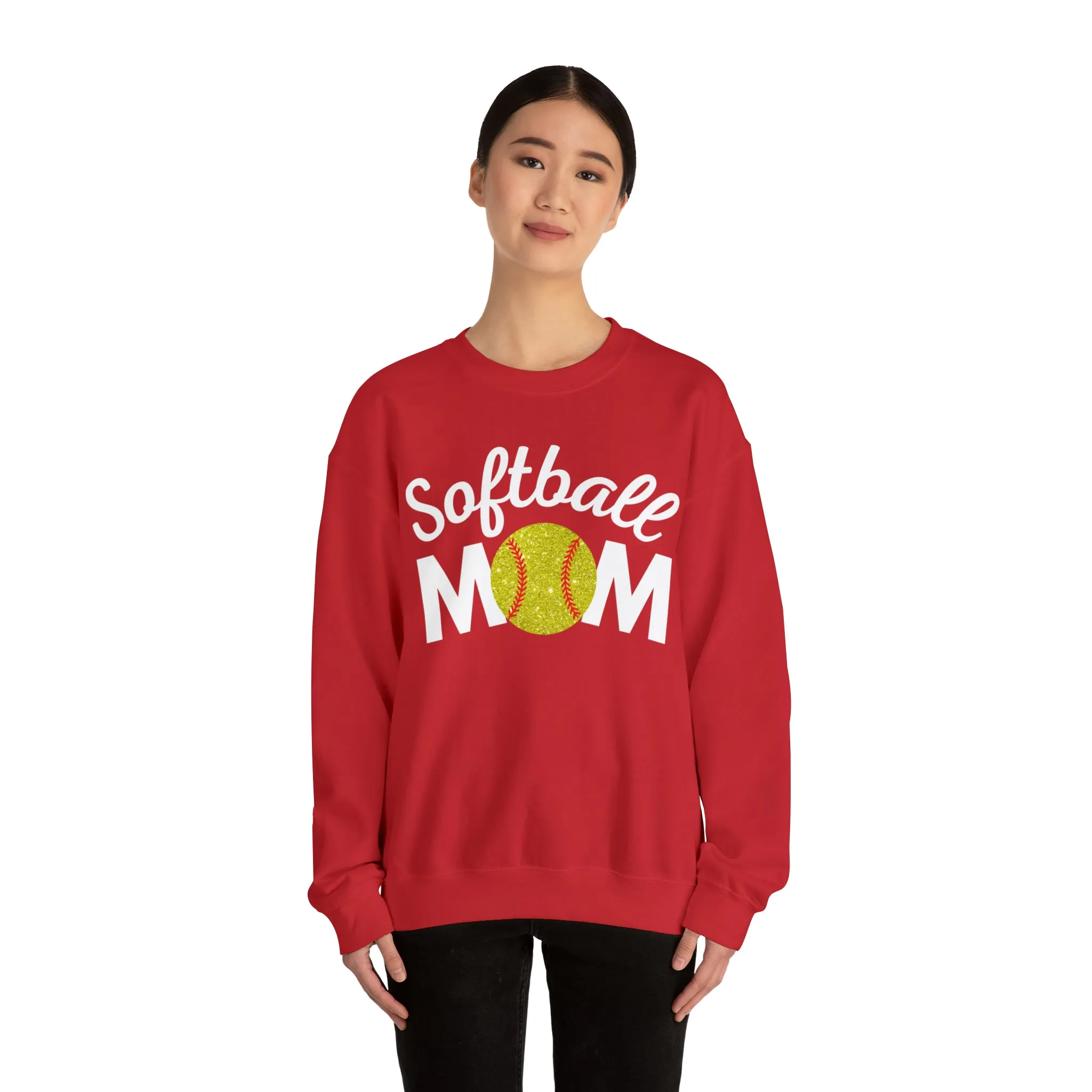 Softball Mom Shimmer Crewneck Sweatshirt