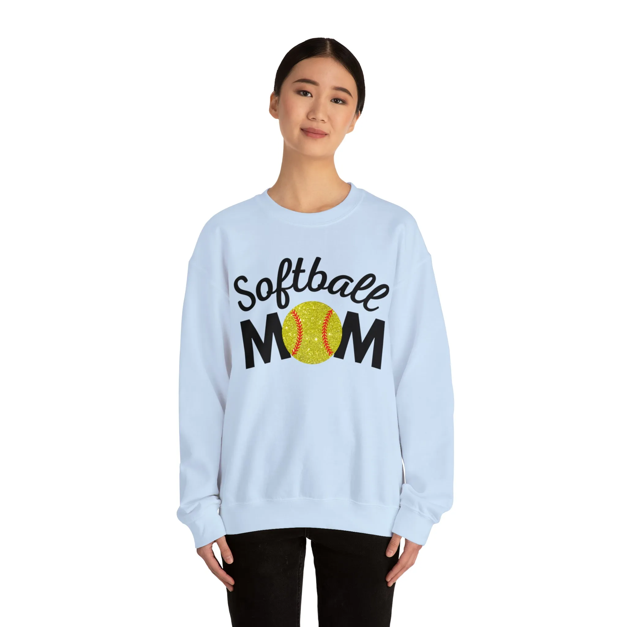 Softball Mom Shimmer Crewneck Sweatshirt