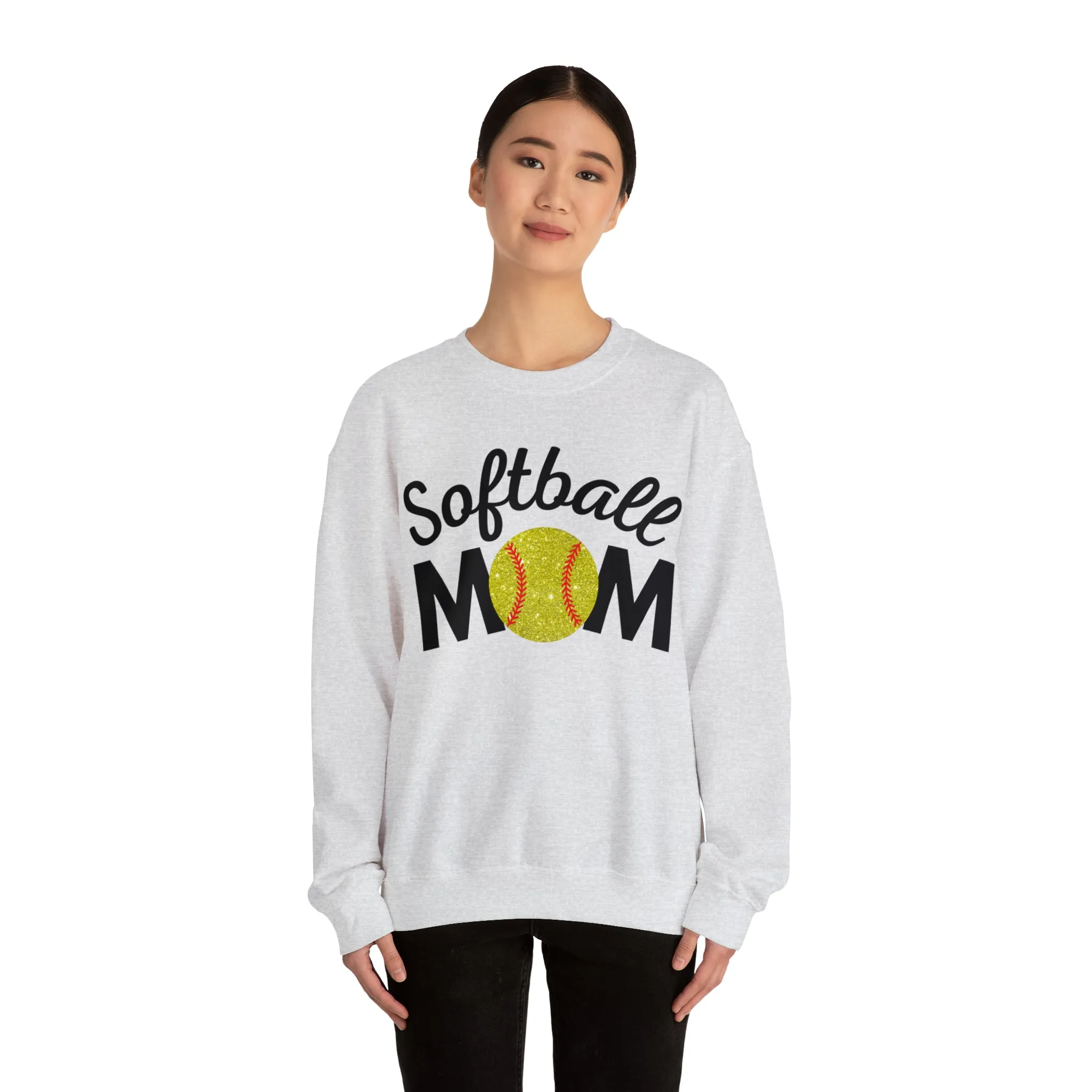 Softball Mom Shimmer Crewneck Sweatshirt