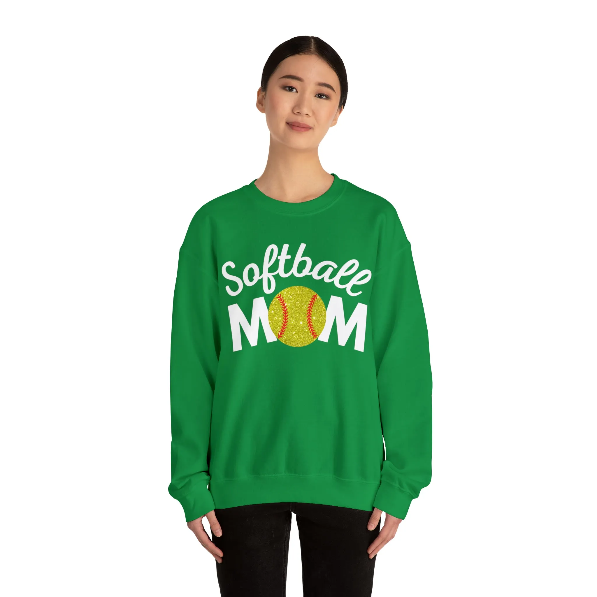 Softball Mom Shimmer Crewneck Sweatshirt