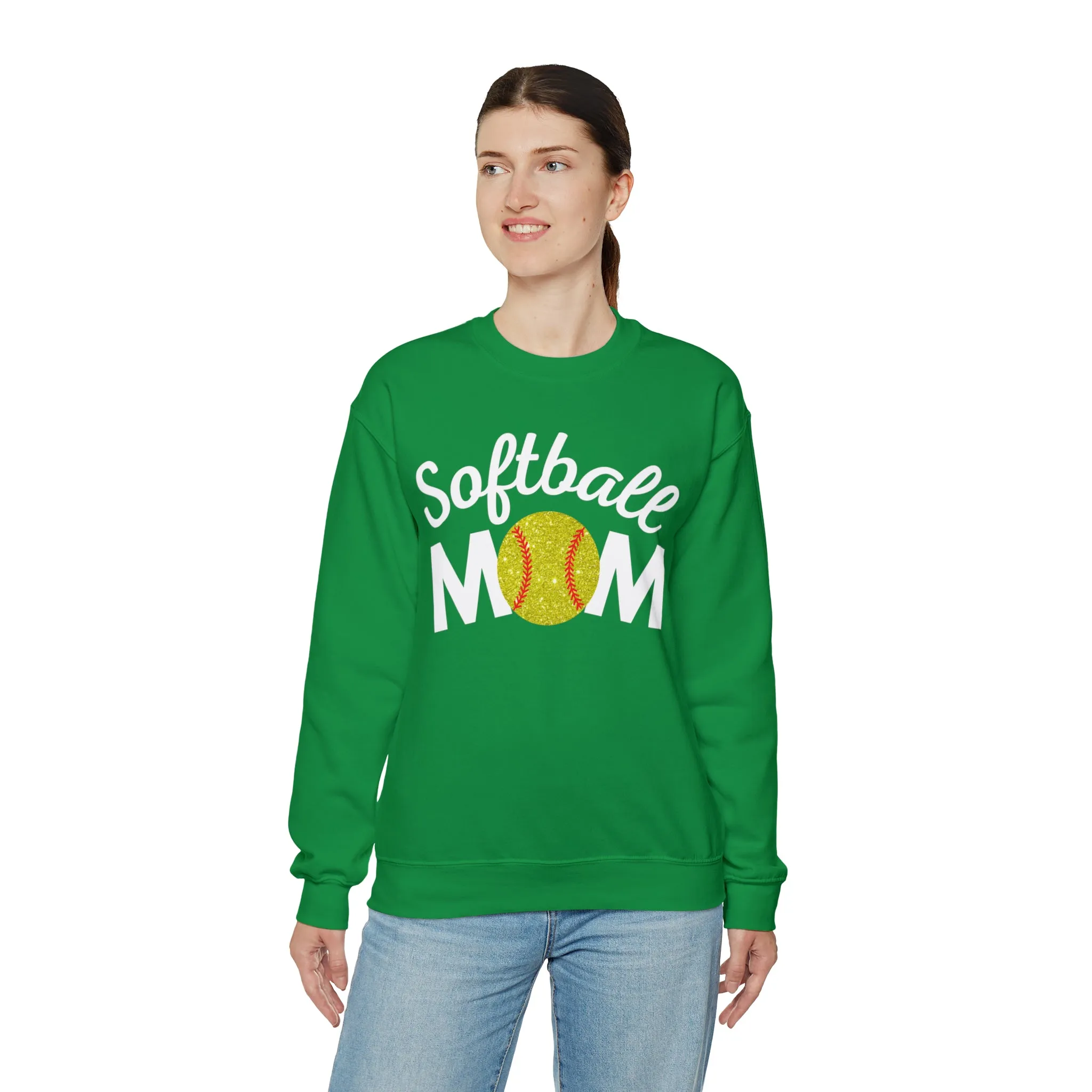 Softball Mom Shimmer Crewneck Sweatshirt