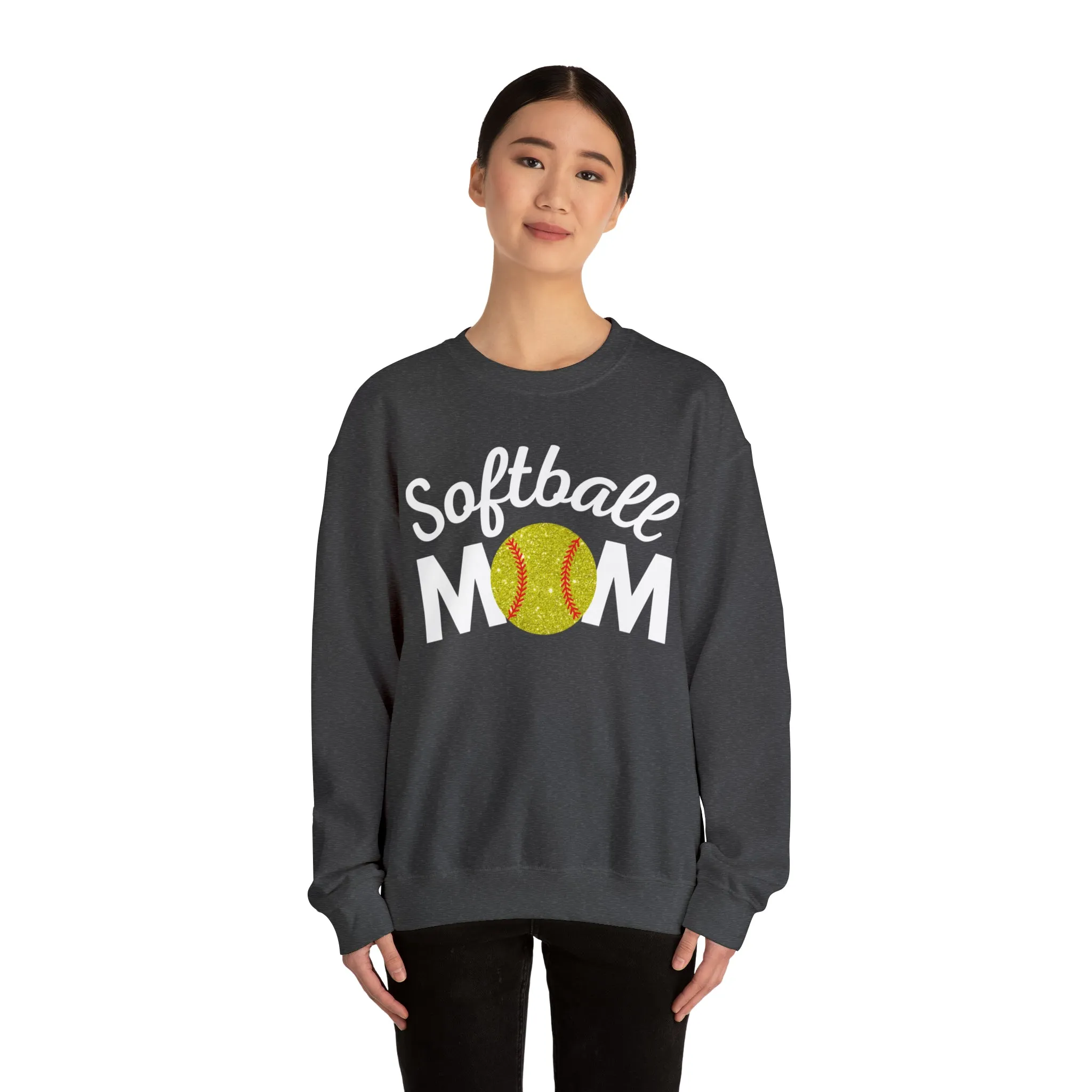 Softball Mom Shimmer Crewneck Sweatshirt