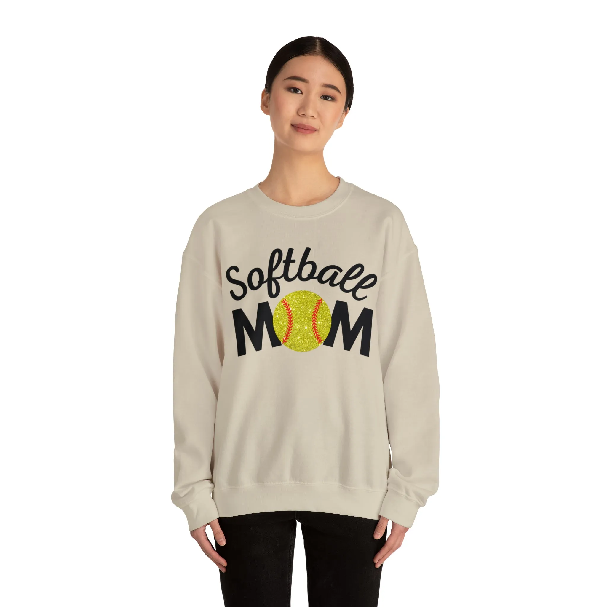 Softball Mom Shimmer Crewneck Sweatshirt