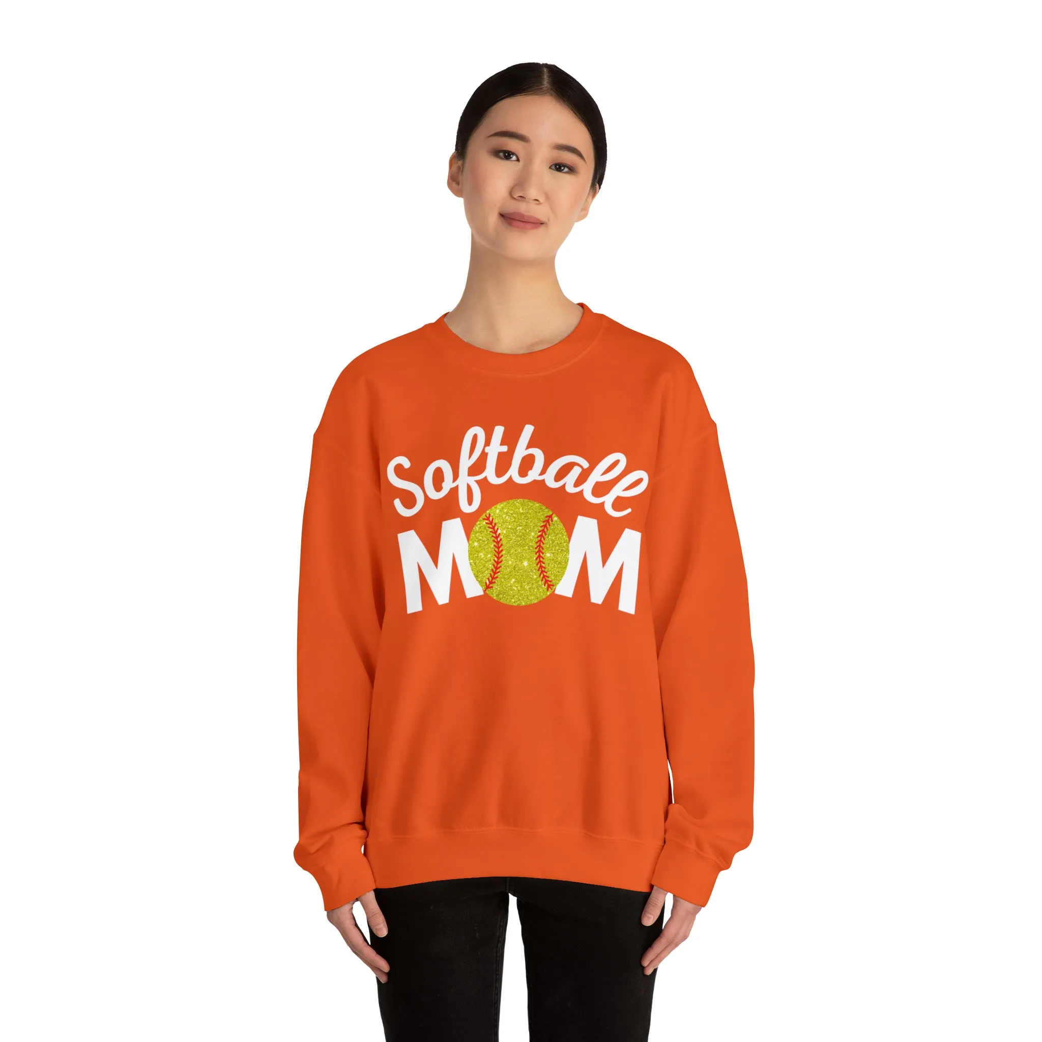 Softball Mom Shimmer Crewneck Sweatshirt