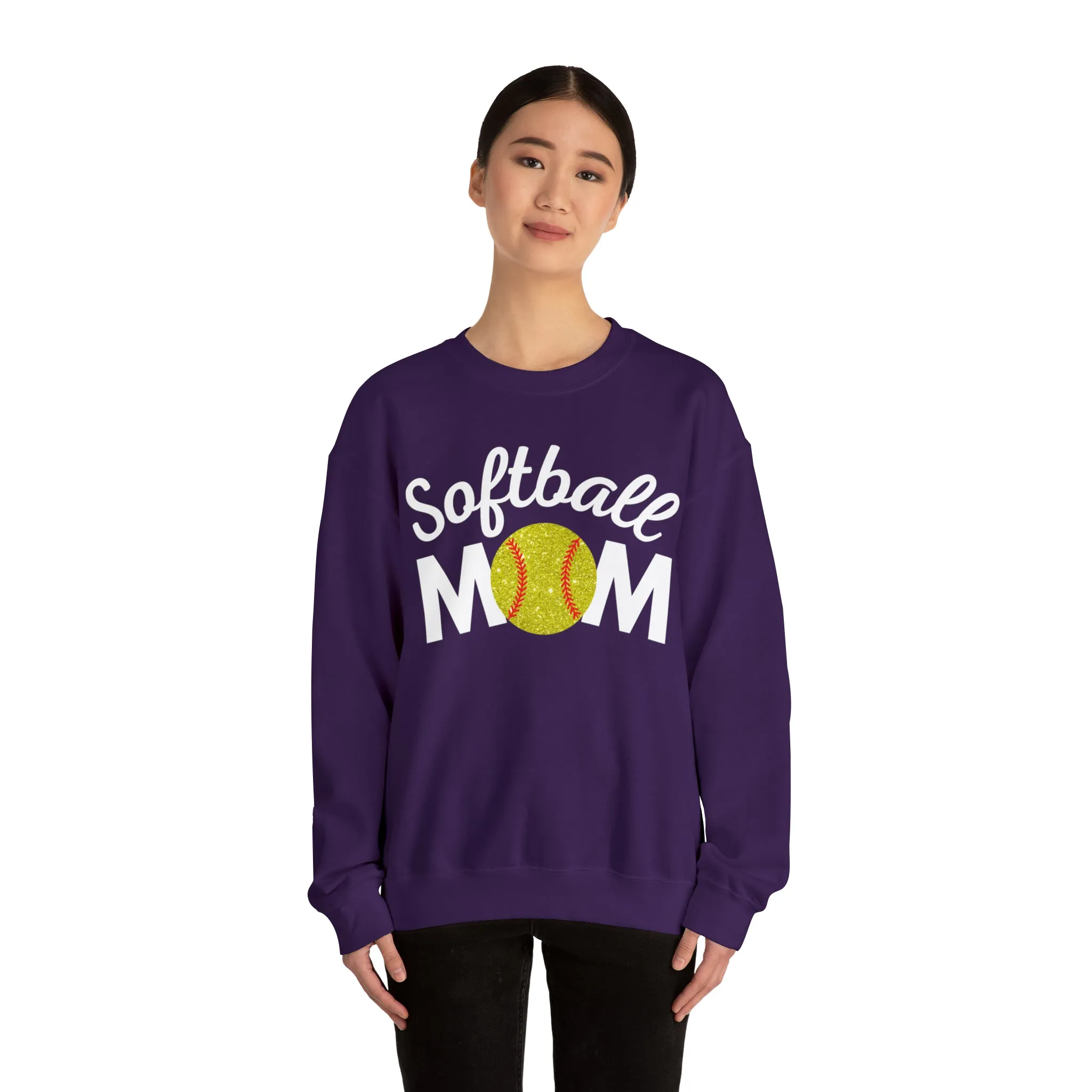 Softball Mom Shimmer Crewneck Sweatshirt
