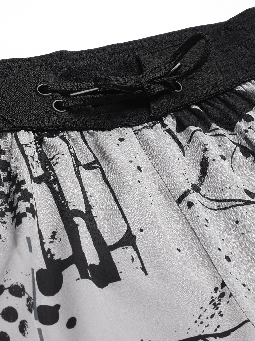 Sport Sun Light Grey Printed Men NS Lycra Shorts