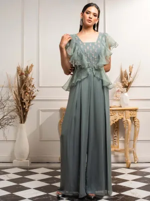 Stone Blue Embellished Jumsuit