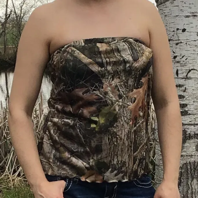 Strapless Camo Top