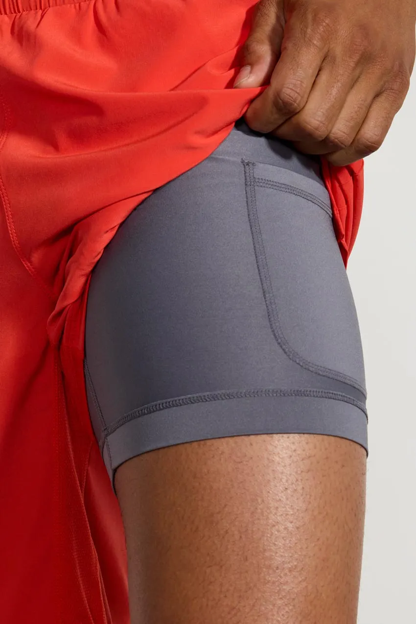 Stride Short with Liner - 9" - Scarlet Ibis