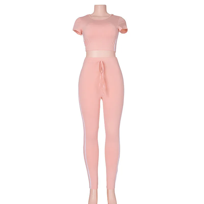 Summer Casual Jumpsuit Romper 2 piece set Outfits Round Neck Hooded Bodycon Short Sleeve Sexy Jumpsuits Playsuit Wear