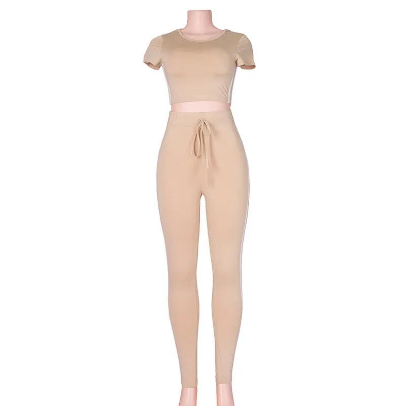 Summer Casual Jumpsuit Romper 2 piece set Outfits Round Neck Hooded Bodycon Short Sleeve Sexy Jumpsuits Playsuit Wear