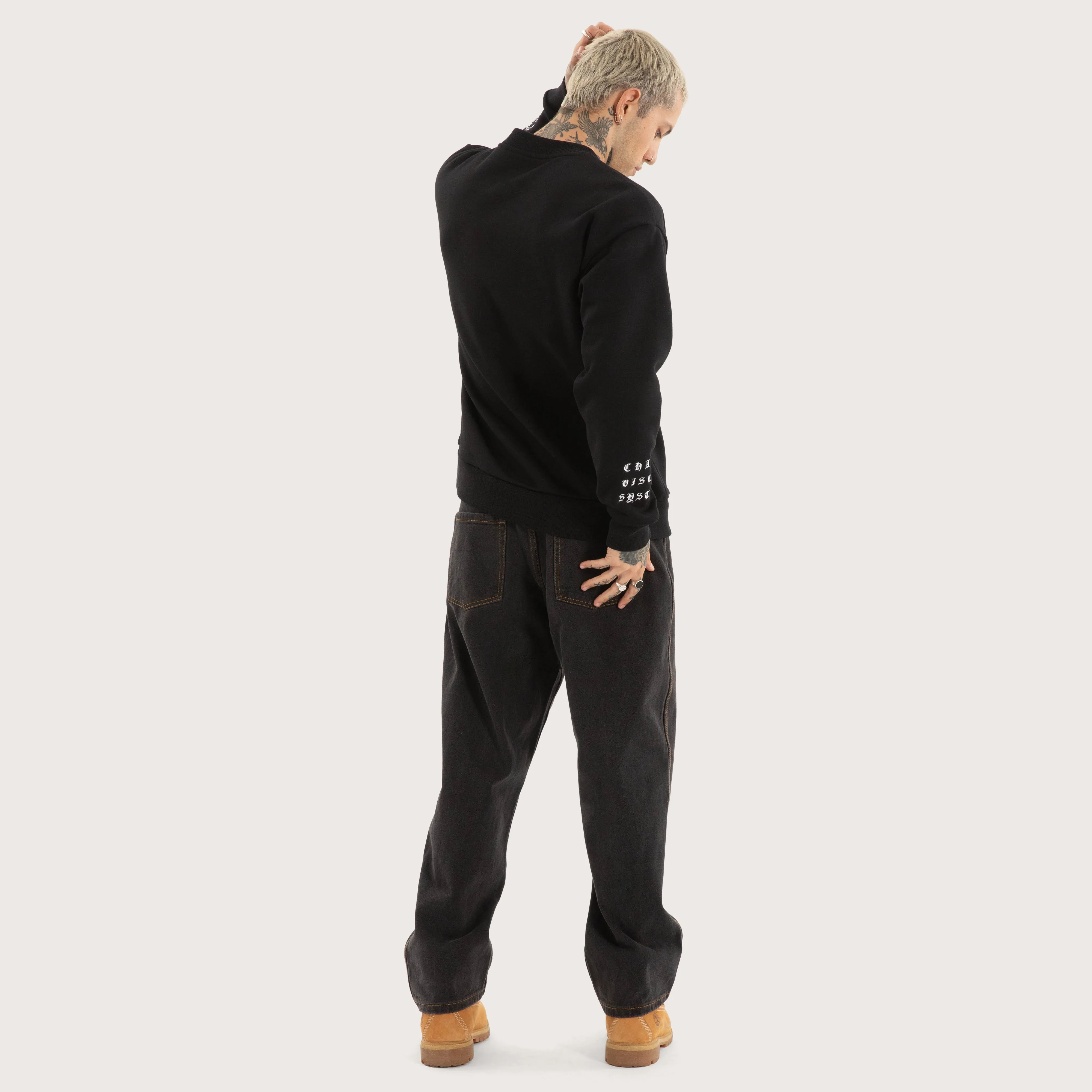 System Relaxed Sweater Jet Black